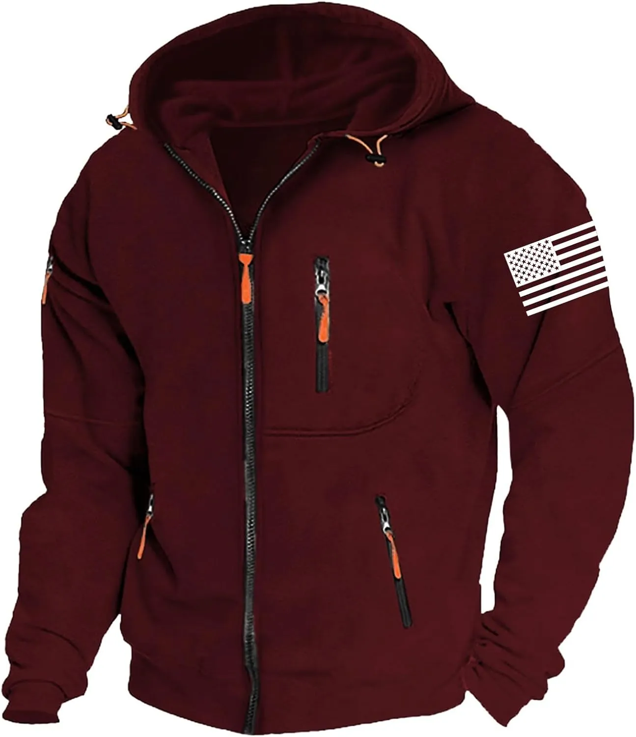 Hoodies for Men Zip up Lightweight Hoodie Big and Tall Sweatshirt Casual Fashion Jackets Fall Tops with Zip Pockets