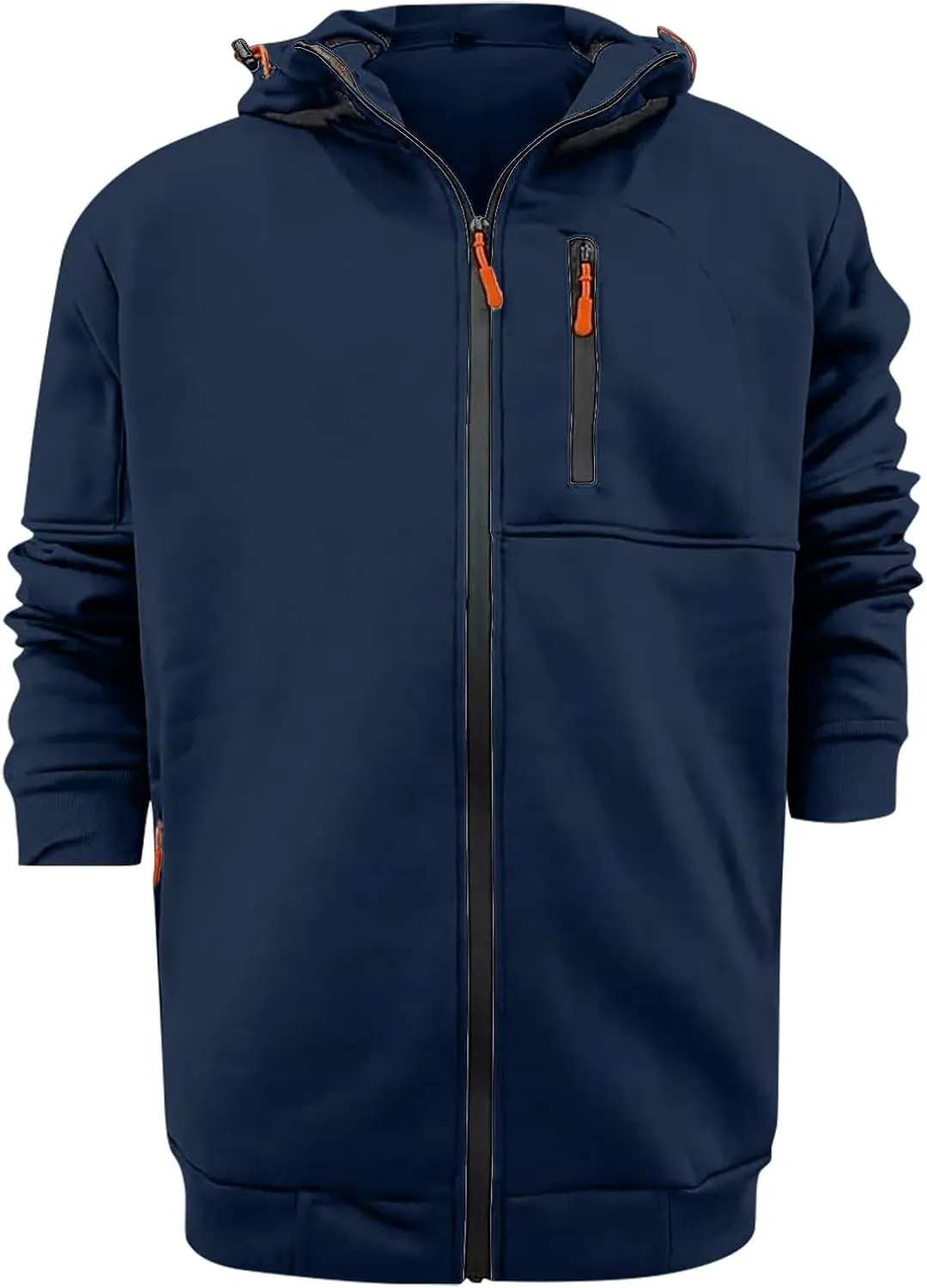 Hoodies for Men Zip up Lightweight Hoodie Big and Tall Sweatshirt Casual Fashion Jackets Fall Tops with Zip Pockets