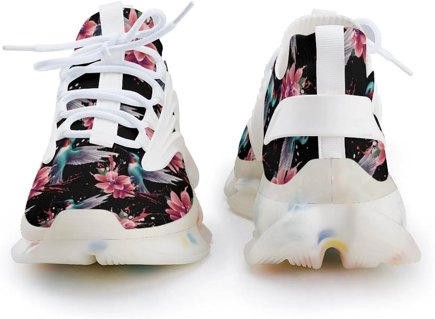 Hummingbirds Flower Mens Sneakers Running Shoes Lightweight Athletic Shoes for Jogging Walking Gym