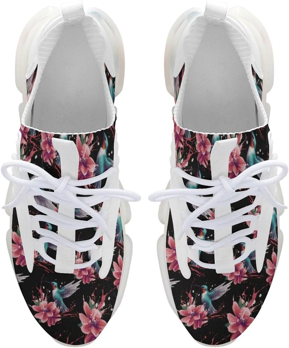 Hummingbirds Flower Mens Sneakers Running Shoes Lightweight Athletic Shoes for Jogging Walking Gym
