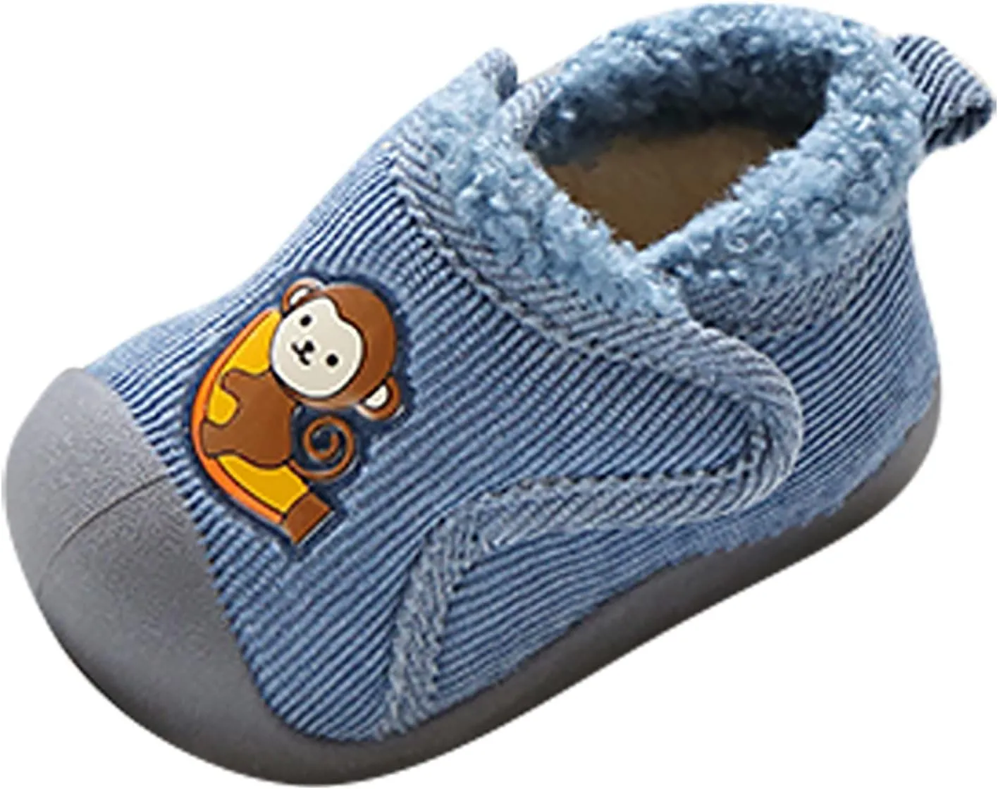 Infant Girls Boys artoon Cotton Cloth Plush Shoes Soft Flat Bottom Lightweight Slip On Warm Sport Shoes for Baby