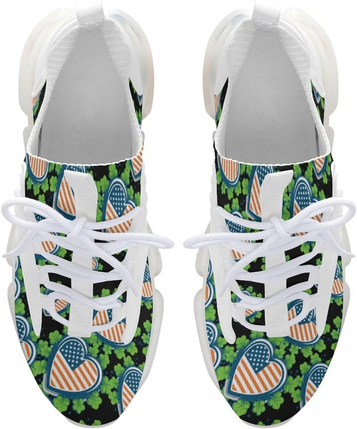 Irish American Flag St Patricks Day Mens Sneakers Running Shoes Lightweight Athletic Shoes for Jogging Walking Gym