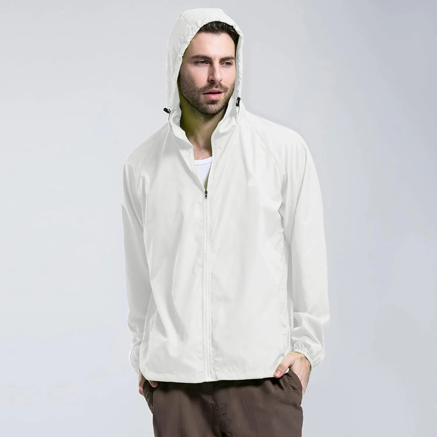 Jacket Men's Lightweight Waterproof Rain Shell Jacket Raincoat with Hood for Golf Cycling Windbreaker Outdoor Coat