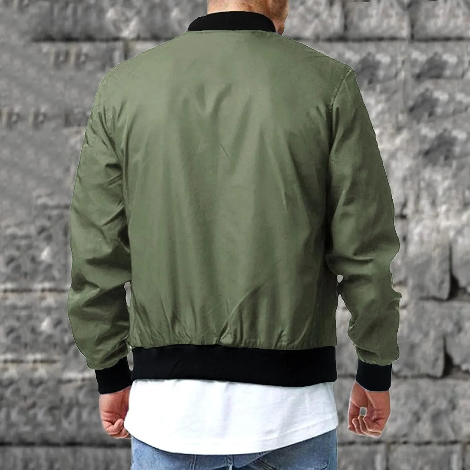 Jackets for Men Men Bomber Jacket Casual Zip Up Lightweight Varsity Slim Fit Windbreaker Softshell Fall Jackets Coat