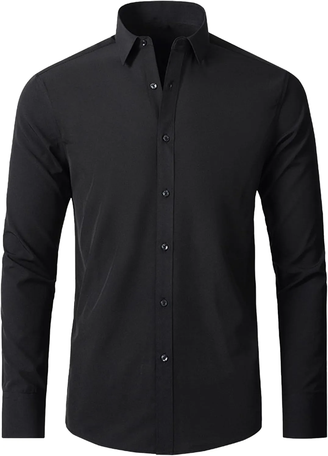 JEShifangjiusu Men Long Sleeve Wrinkle Free Dress Shirts Regular Fit Casual Button Down Shirts Cotton Business Textured Shirt