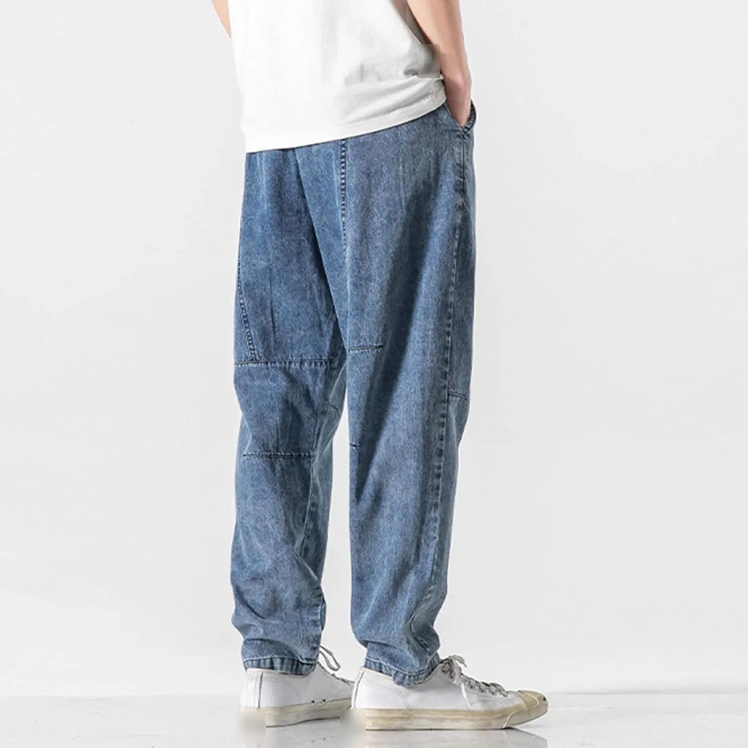 JEShifangjiusu Men's Straight Fit Jeans Casual Baggy Jeans Loose Fit Wide Leg Trousers Relaxed Fit Streetwear Denim Pants