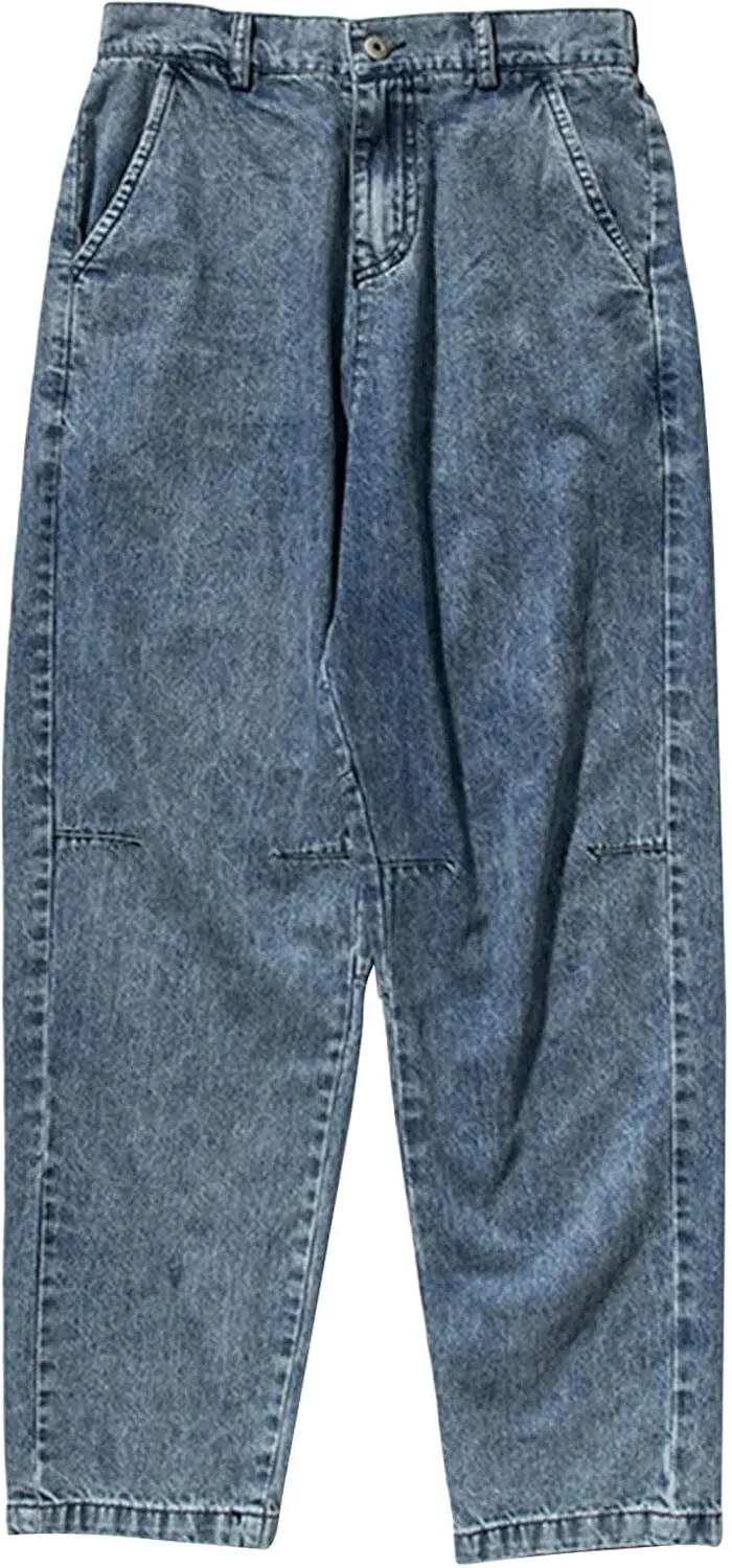 JEShifangjiusu Men's Straight Fit Jeans Casual Baggy Jeans Loose Fit Wide Leg Trousers Relaxed Fit Streetwear Denim Pants