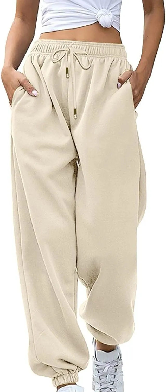 JOFOW 2024 Cinch Bottom Sweatpants Womens Sweatpants Sport Workout Active Baggy Lounge Trousers Workout Sweatpants Women