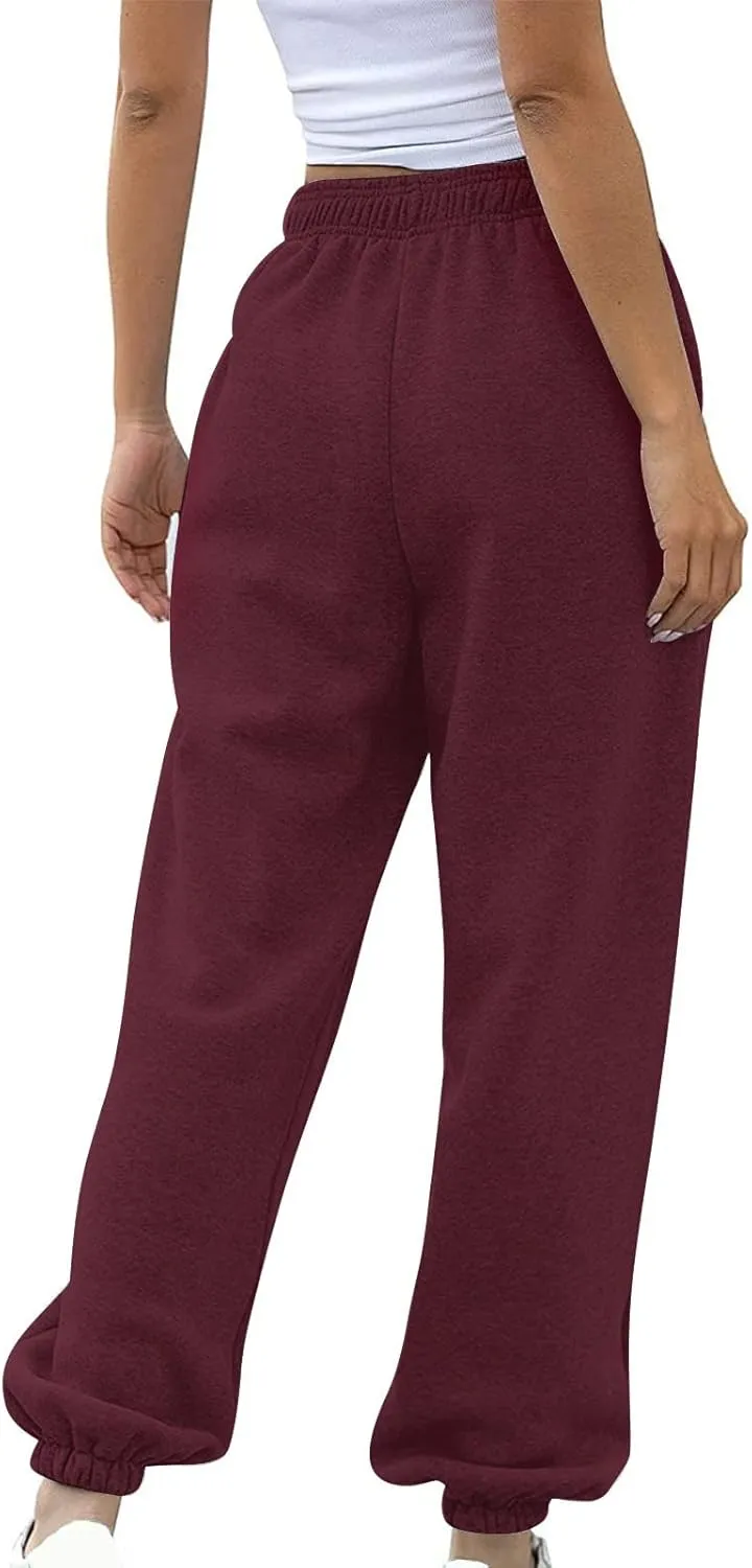 JOFOW 2024 Cinch Bottom Sweatpants Womens Sweatpants Sport Workout Active Baggy Lounge Trousers Workout Sweatpants Women