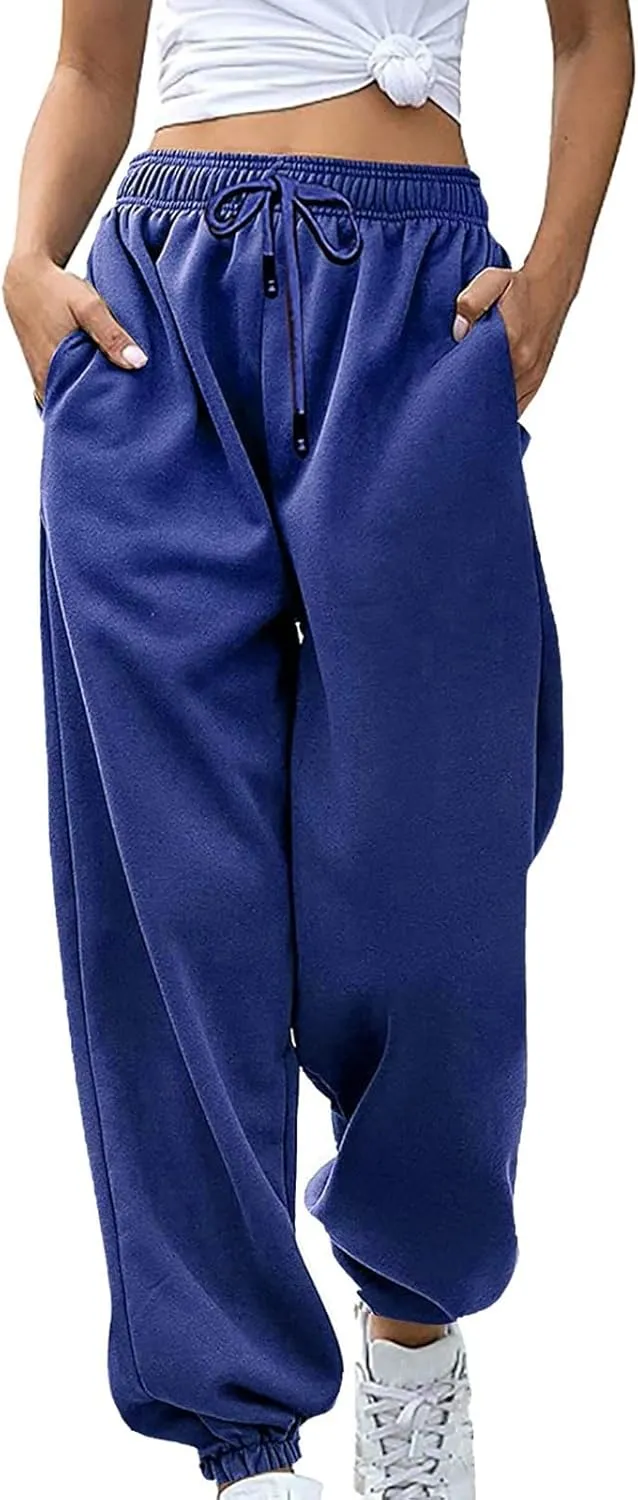 JOFOW 2024 Cinch Bottom Sweatpants Womens Sweatpants Sport Workout Active Baggy Lounge Trousers Workout Sweatpants Women