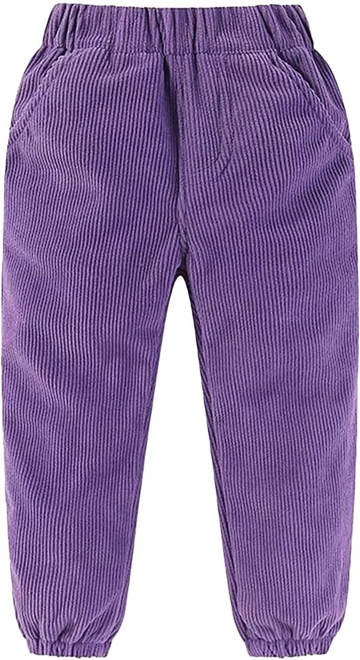Kids Boys Solid Color Elastic Waist Joggers Sweatpants Toddler Pull-On Active Athletic Pants with Pockets Sports Pants