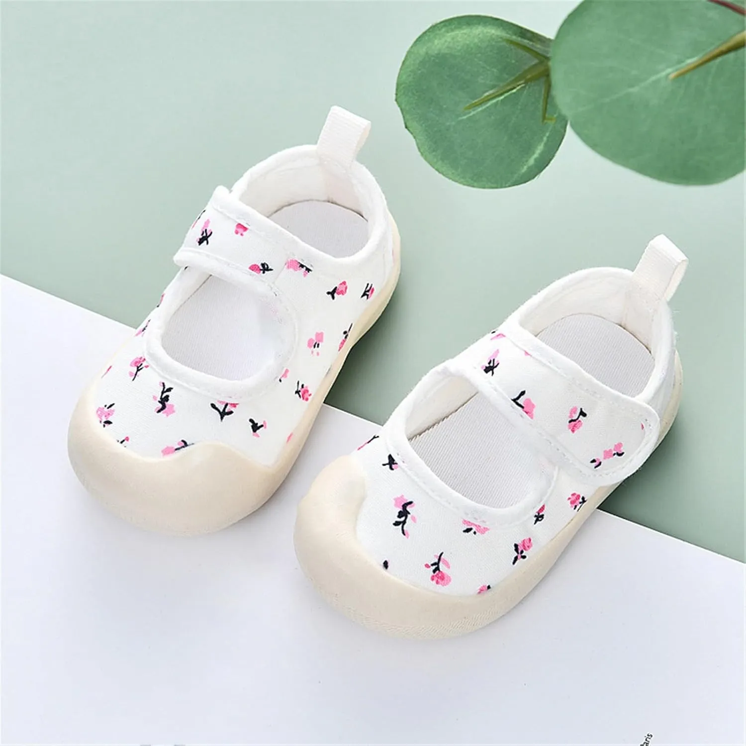 Kids Canvas Shoes Baby Boy Girl Floral Print Breathable Soft Lightweight Dress Shoes Toddler Trendy Sandals for Party