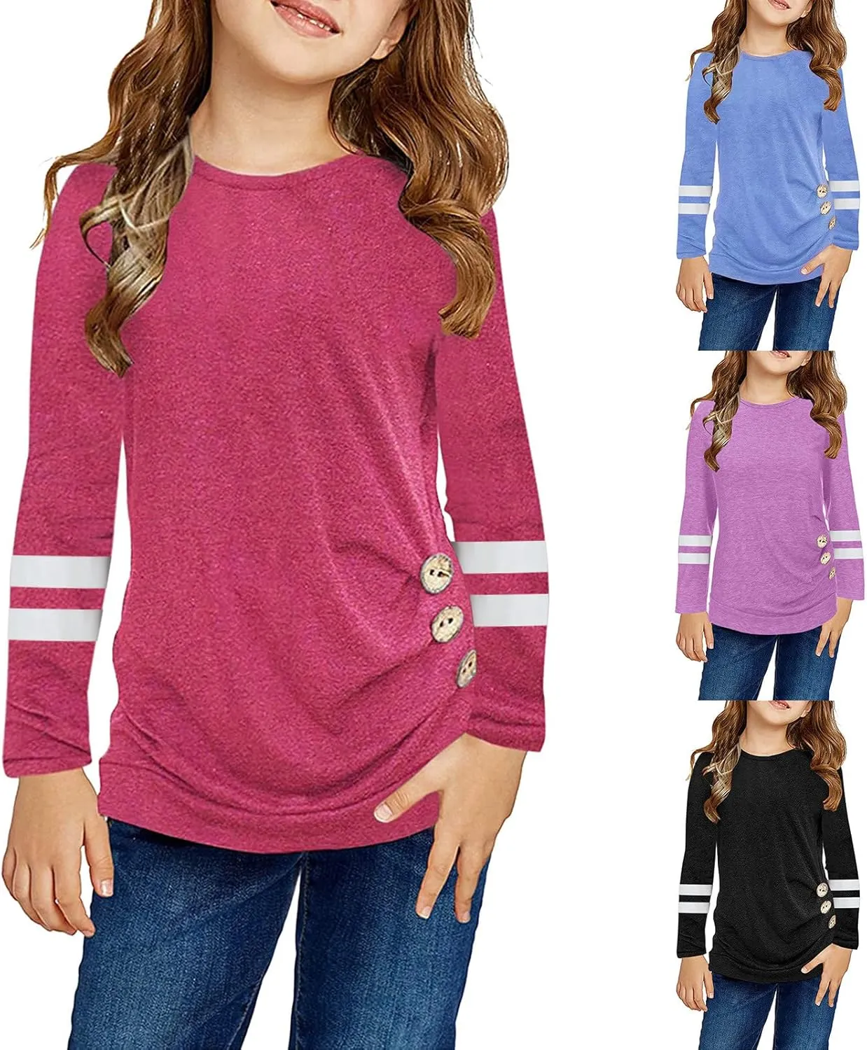 Kids Front Casual Tee Sleeve T-Shirt Long Blouse Knot Tops Girls Tunic Girls Tops Light Up High Tops Girls