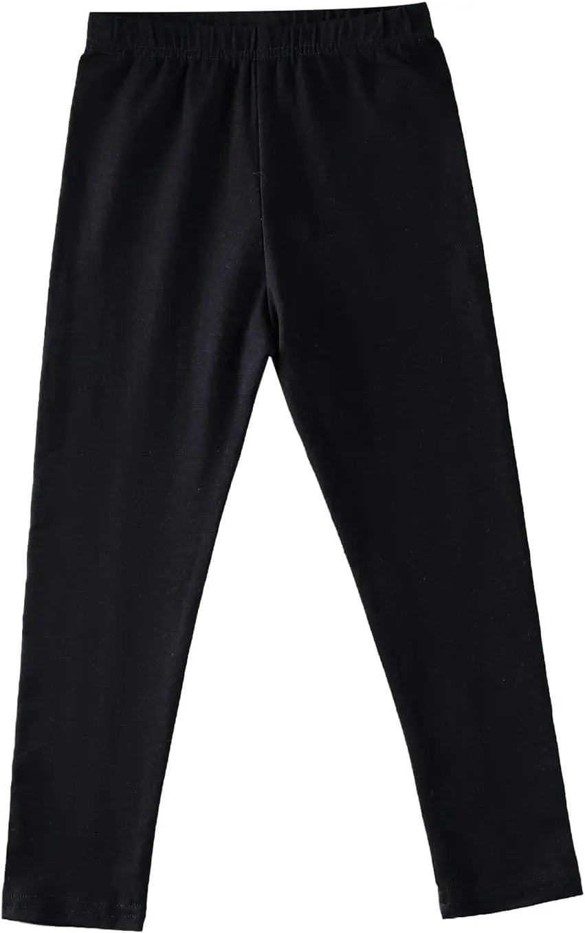 Kids Girls Leggings Cotton Pants Elastic Waist Leggings Summer Solid Casual Pants Yoga Pants Ballet Pants