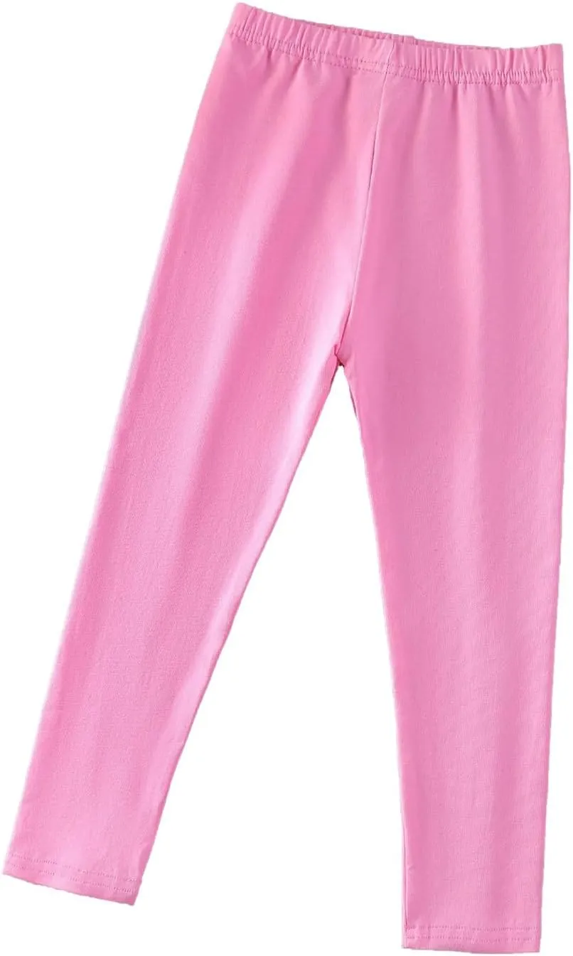 Kids Girls Leggings Cotton Pants Elastic Waist Leggings Summer Solid Casual Pants Yoga Pants Ballet Pants
