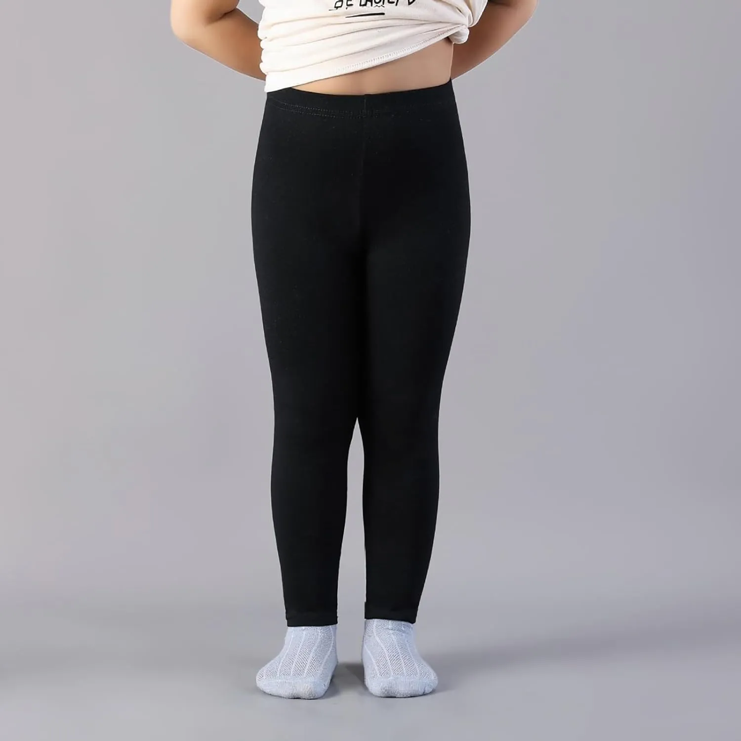 Kids Girls Leggings Cotton Pants Elastic Waist Leggings Summer Solid Casual Pants Yoga Pants Ballet Pants