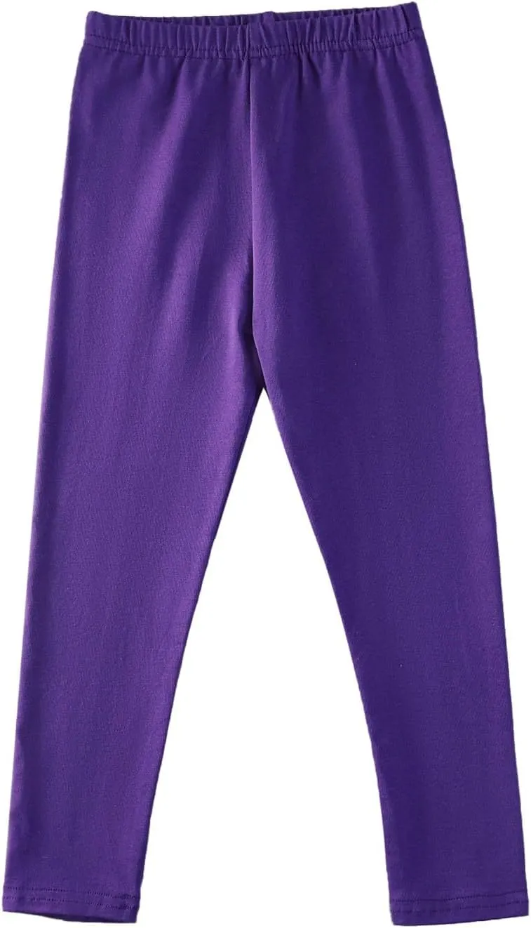 Kids Girls Leggings Cotton Pants Elastic Waist Leggings Summer Solid Casual Pants Yoga Pants Ballet Pants