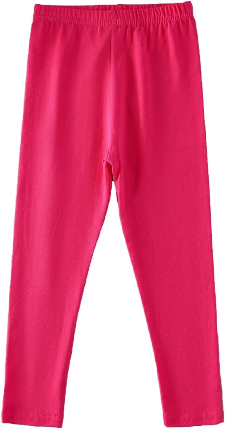 Kids Girls Leggings Cotton Pants Elastic Waist Leggings Summer Solid Casual Pants Yoga Pants Outdoors Dance Pants