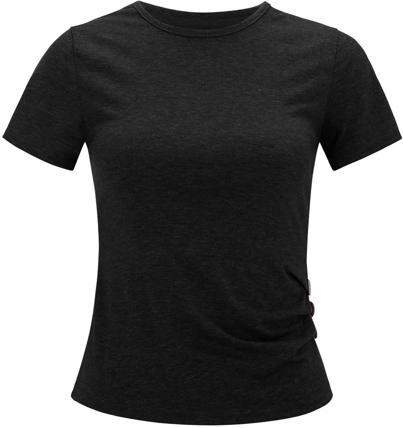Knot Tunic Button Short Girls Sleeve Tshirt Casual Tops Front Blouse Tee Kids Girls Tops Women Tops