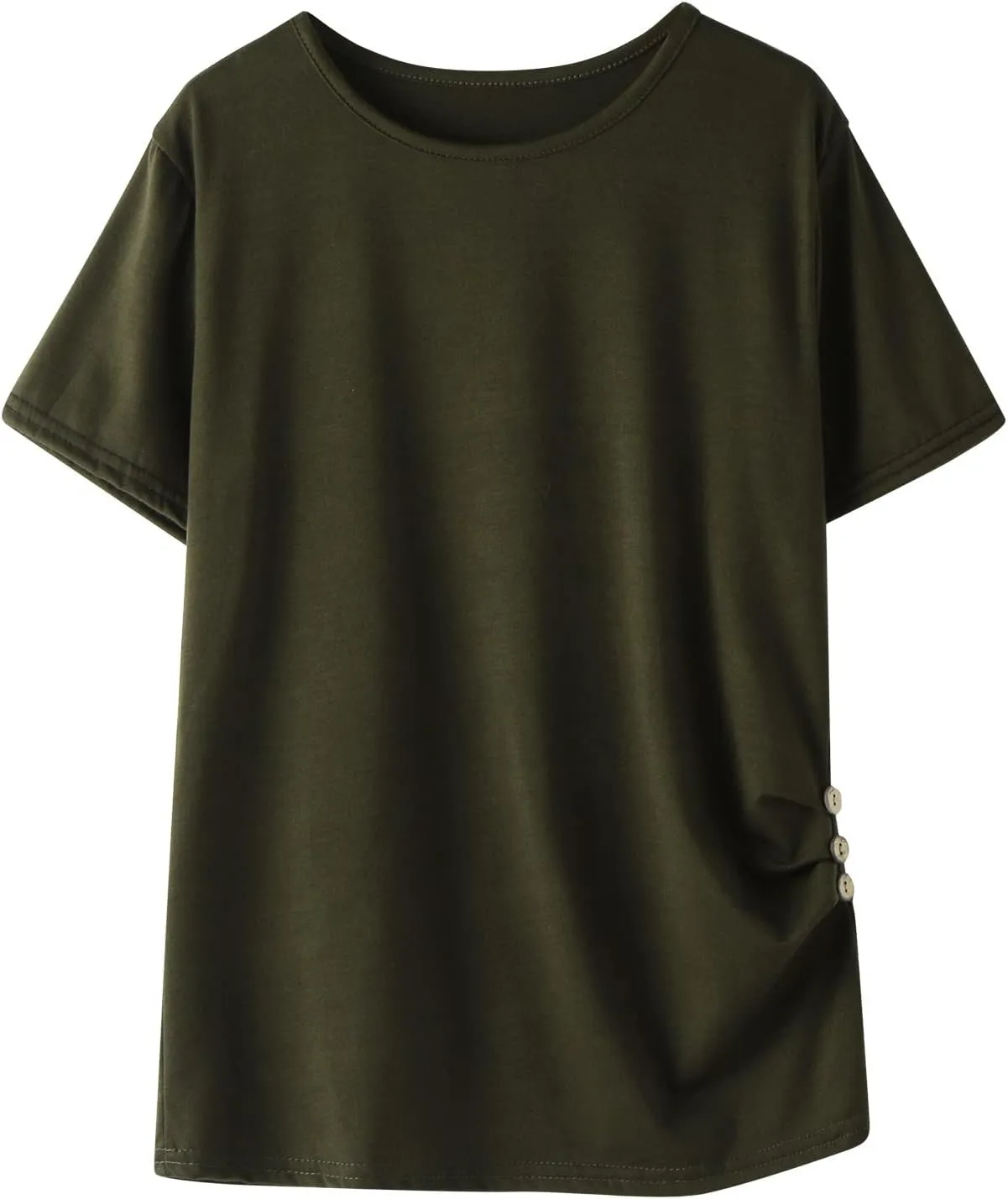Knot Tunic Button Short Girls Sleeve Tshirt Casual Tops Front Blouse Tee Kids Girls Tops Women Tops