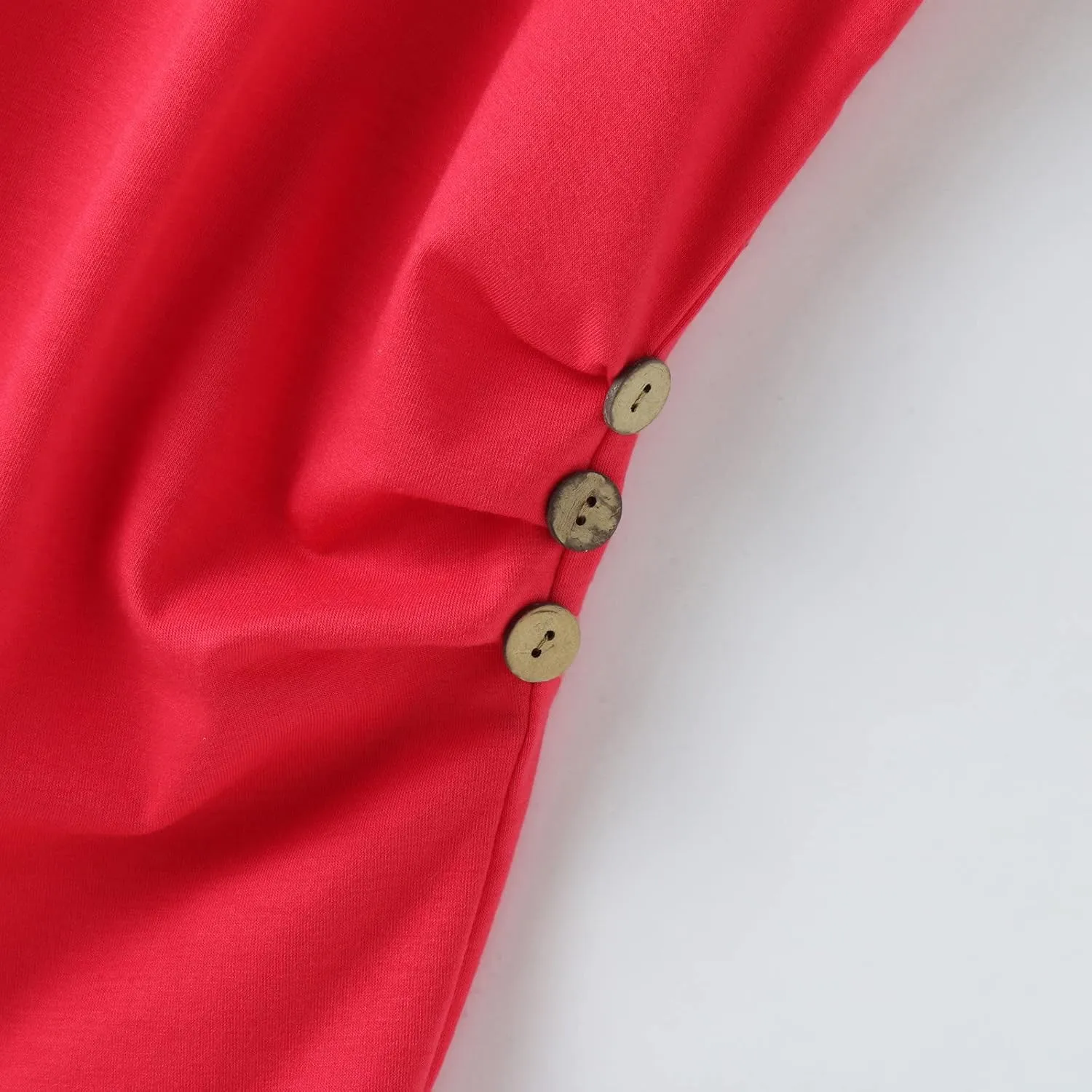 Knot Tunic Button Short Girls Sleeve Tshirt Casual Tops Front Blouse Tee Kids Girls Tops Women Tops