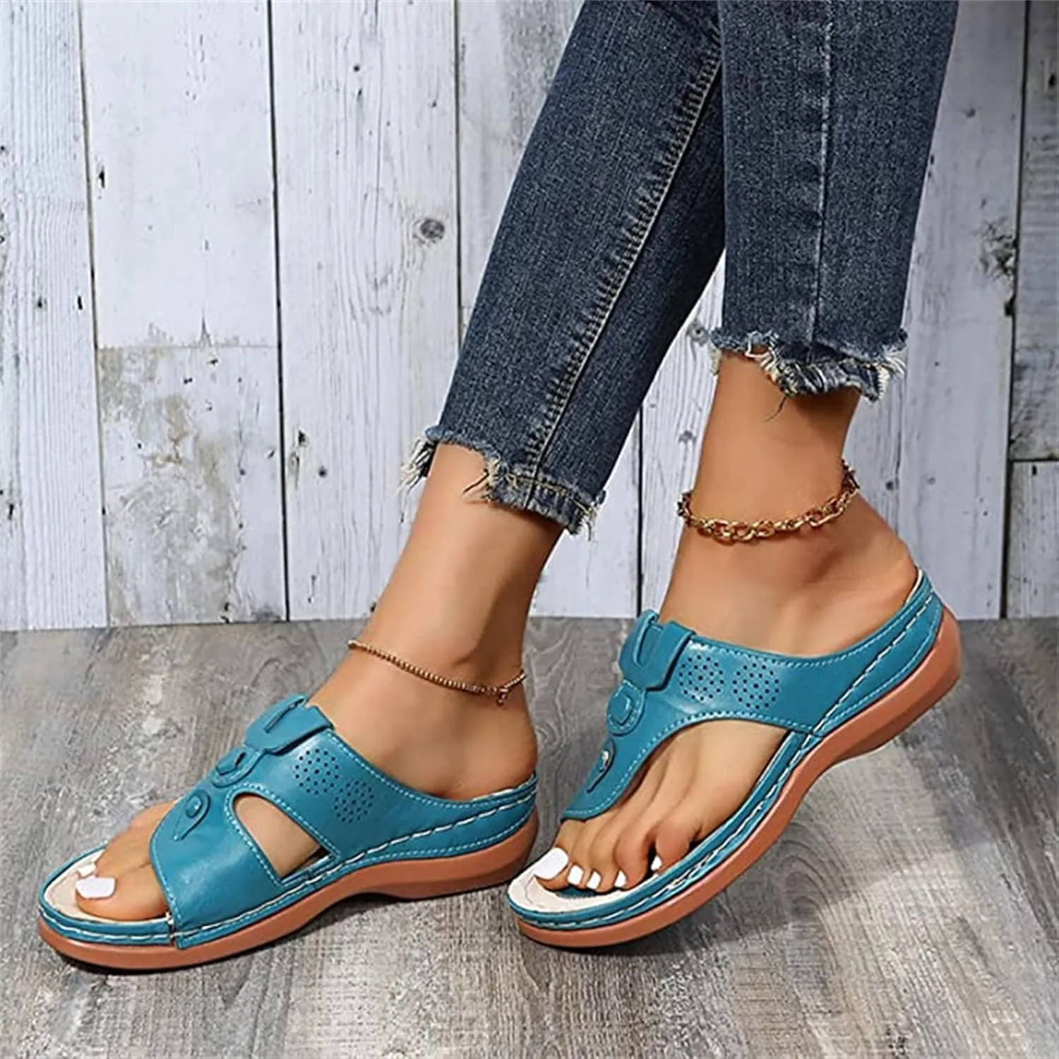 Lausiuoe Flip Flops For Women With Arch Support Dressy Summer Orthotic Sandals Comfortable Walking Orthopedic Sandals