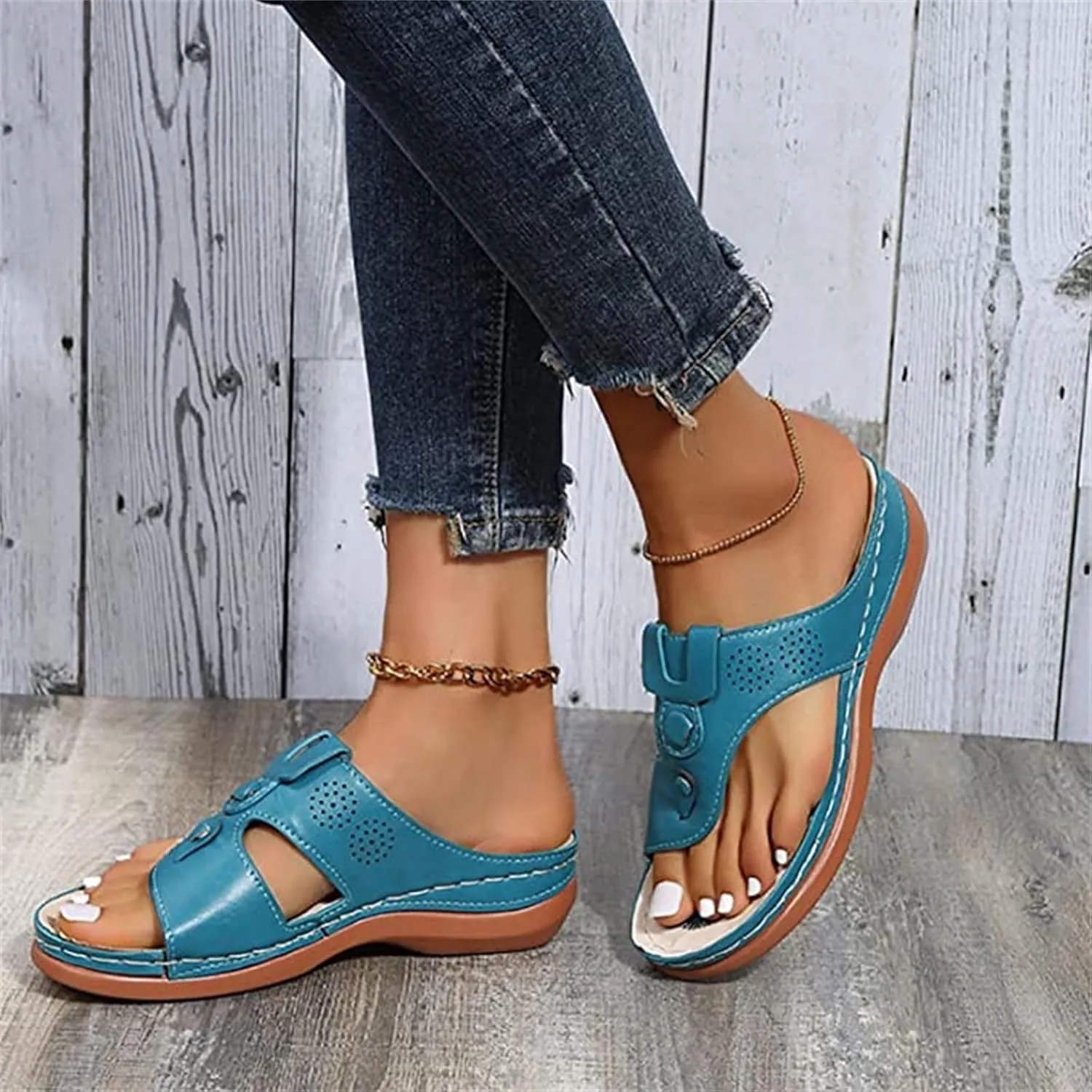 Lausiuoe Flip Flops For Women With Arch Support Dressy Summer Orthotic Sandals Comfortable Walking Orthopedic Sandals