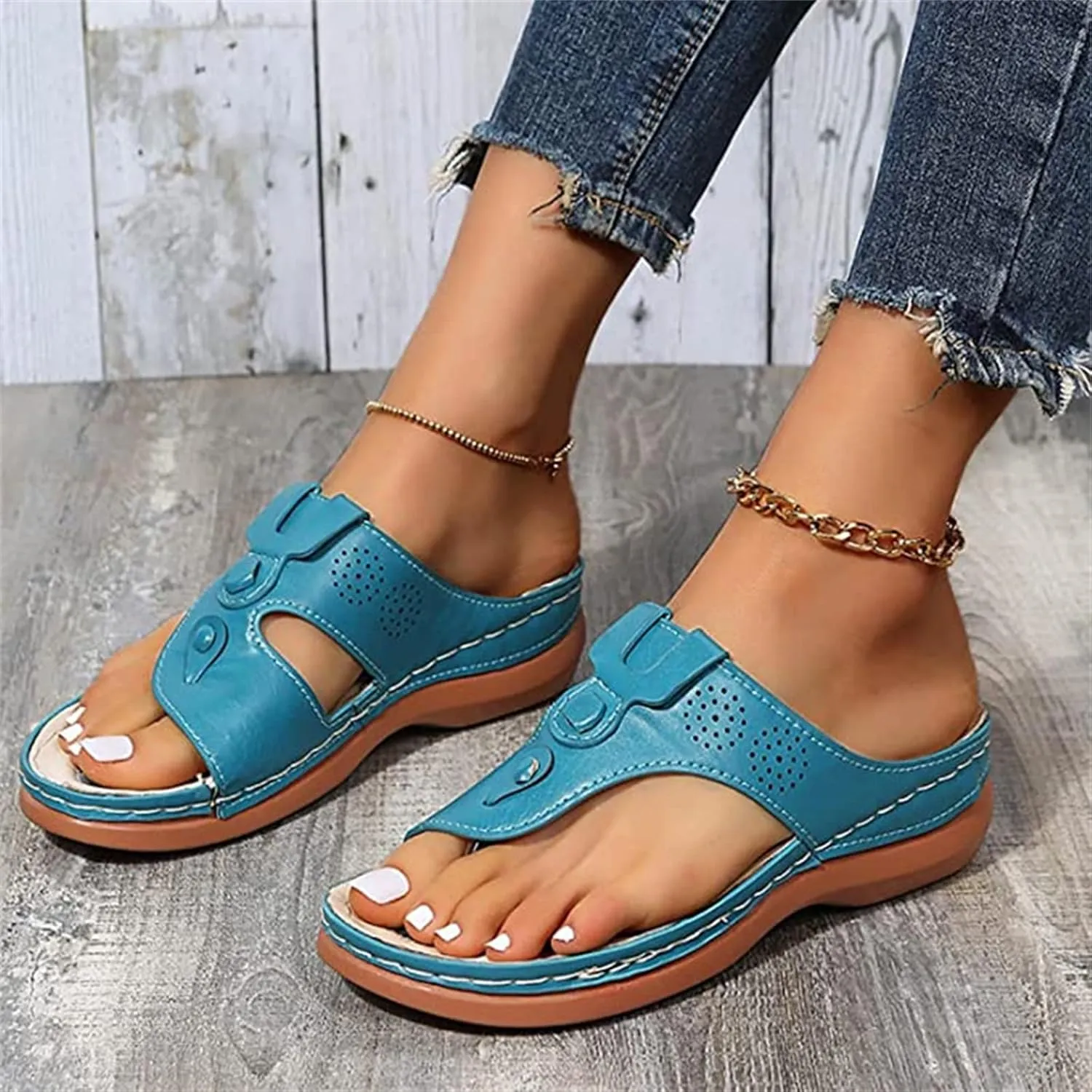 Lausiuoe Flip Flops For Women With Arch Support Dressy Summer Orthotic Sandals Comfortable Walking Orthopedic Sandals