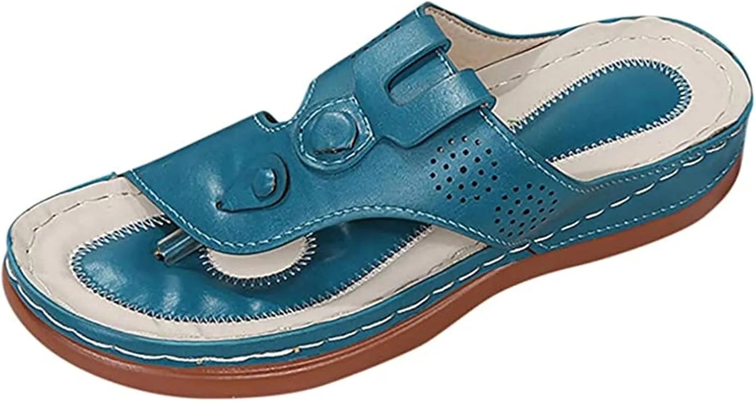 Lausiuoe Flip Flops For Women With Arch Support Dressy Summer Orthotic Sandals Comfortable Walking Orthopedic Sandals