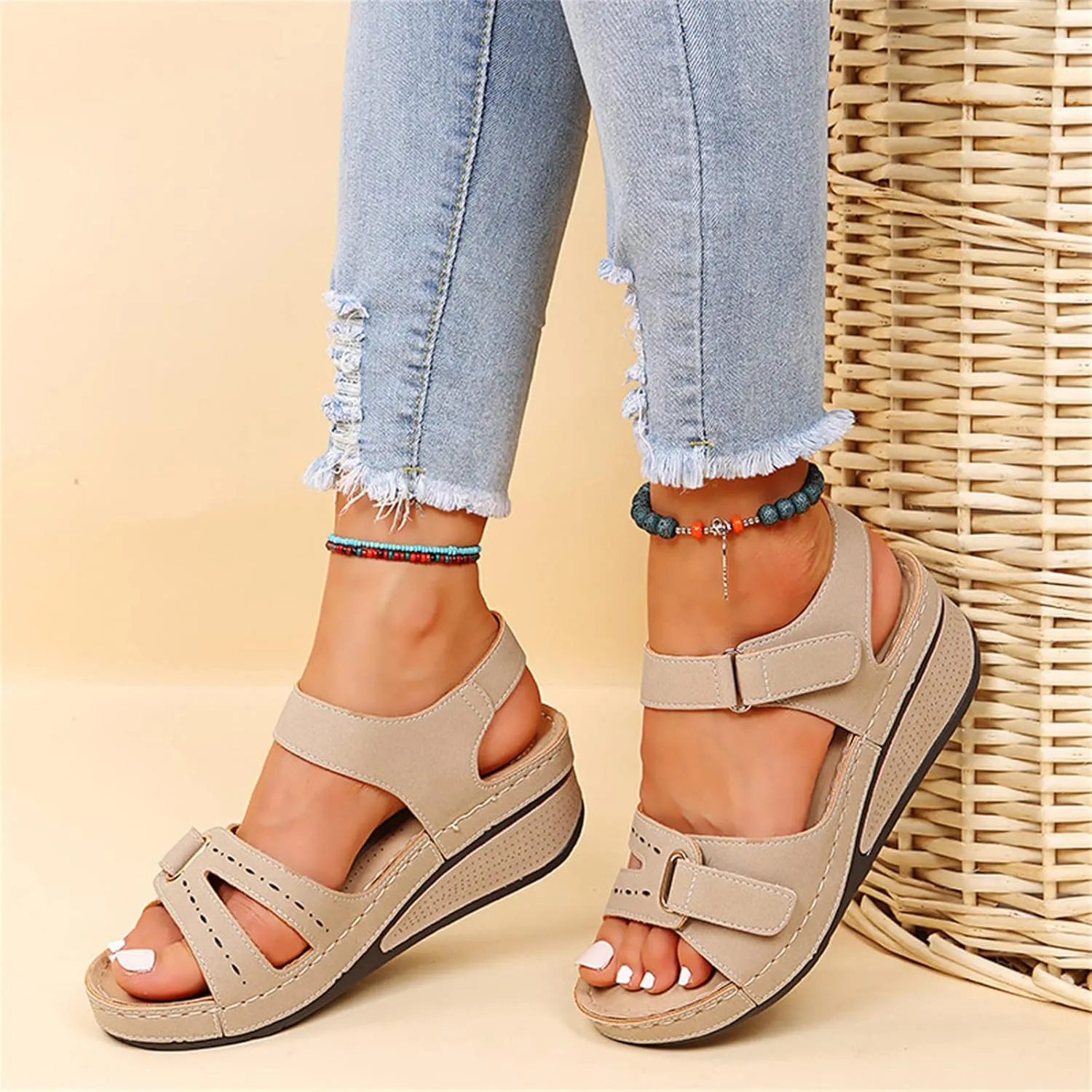 Lausiuoe Orthotic Sandals For Women With Arch Support Dressy Summer Orthopedic Slides Comfy Casual Soft Sole Walking Shoes