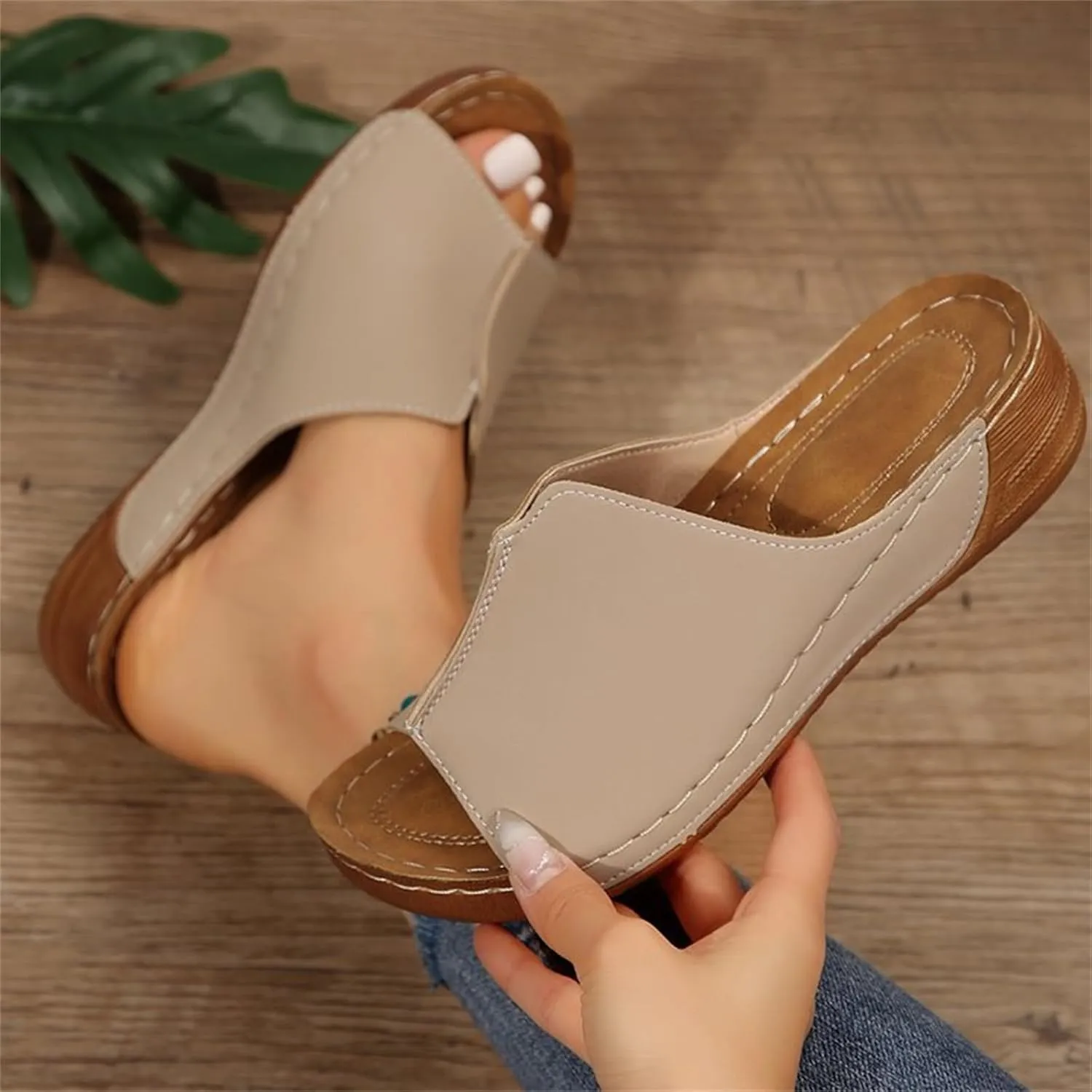 Lausiuoe Women's Sandals Comfortable Cute Fashion Orthotic Flip Flops Slip On Athletic Orthopedic Slippers With Arch Support