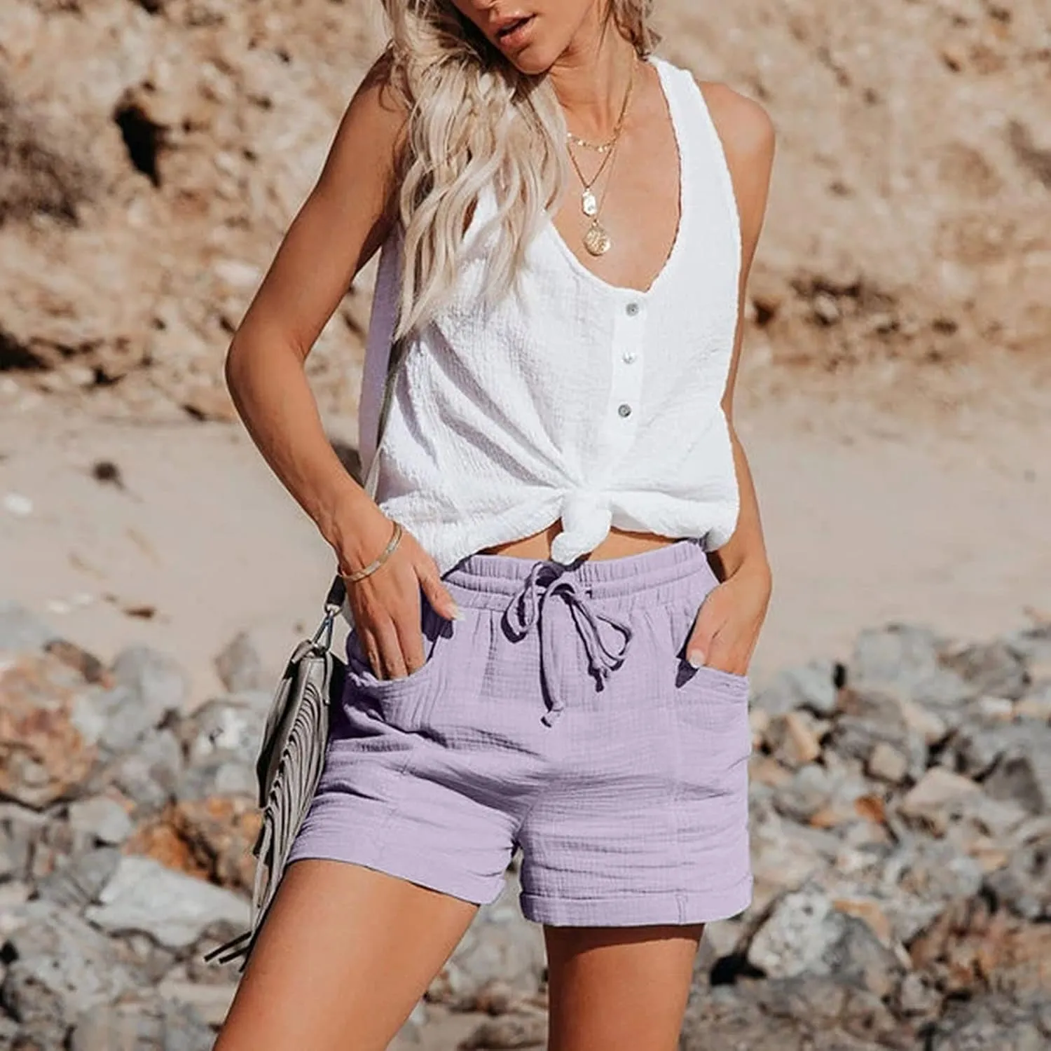 LCMTWX Golf Shorts Casual Pants High-Waist Sports Loose Shorts Casual Fashion Pants Golf Shorts Yoga Shorts for Women Women