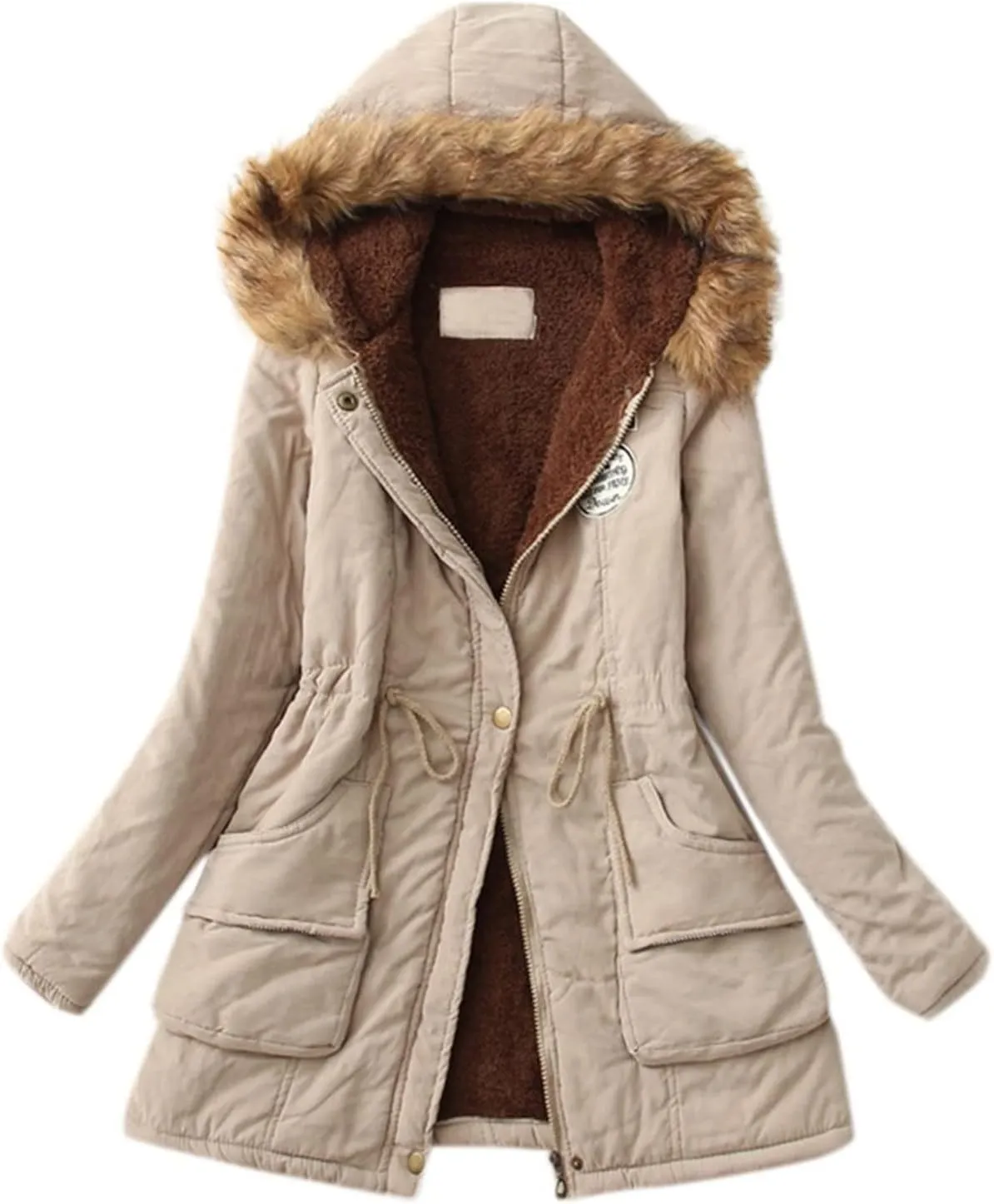 LCMTWX Winter Coats for Women Hooded Warm Winter Coats Outwear Winter Women's Coat Color Block Patchwork Cardigan Coats