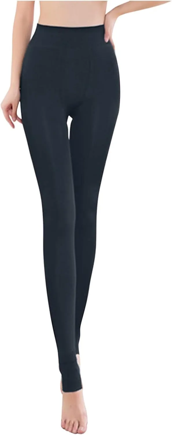 LCMTWX Workout Leggings Leggings Pants Winter Thick Lined Warm Brushed Tights Fleece Pants Workout Leggings Lined Thermal