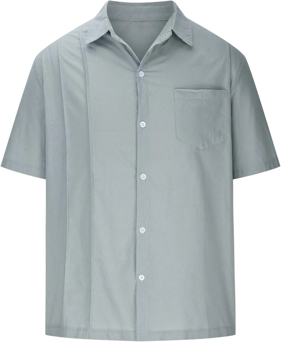 Linen Button Down Shirt Men Slim Cotton Casual Solid Color Fashion T Shirts Hawaiian Summer Beach Tees Tops 2025