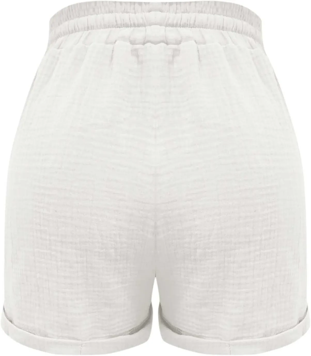 Linen Shorts for Women Summer Casual Comfy Shorts Drawstring Elastic Waist Lightweight Shorts with Pockets