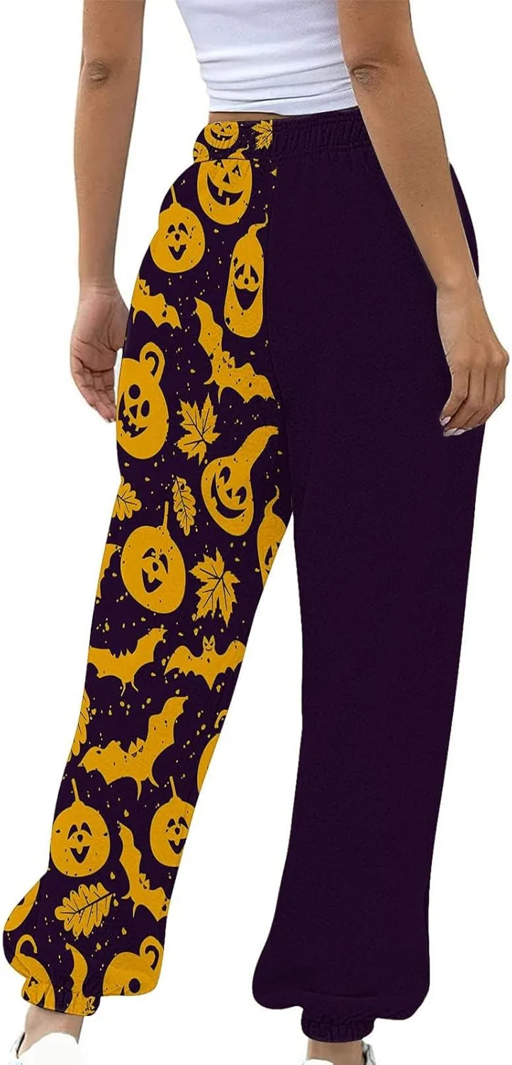 Loose Plus Size Sweatpants Pants Workout High Waisted Yoga Pants with Pockets Halloween Casual Women Halloween