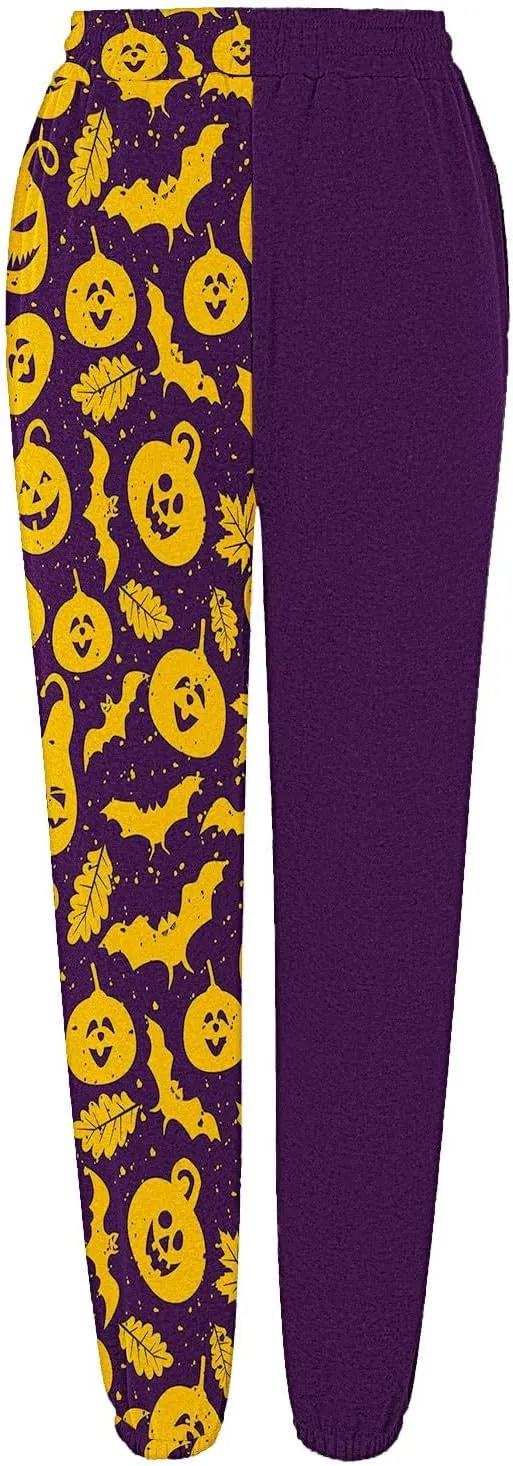 Loose Plus Size Sweatpants Pants Workout High Waisted Yoga Pants with Pockets Halloween Casual Women Halloween