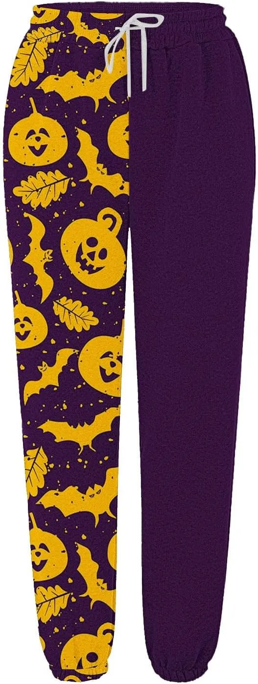 Loose Plus Size Sweatpants Pants Workout High Waisted Yoga Pants with Pockets Halloween Casual Women Halloween