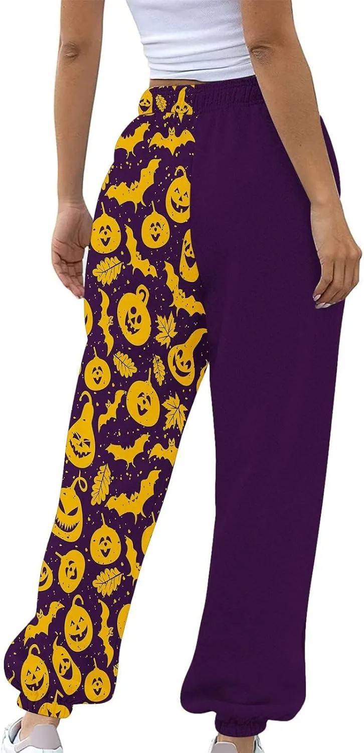 Loose Plus Size Sweatpants Pants Workout High Waisted Yoga Pants with Pockets Halloween Casual Women Halloween