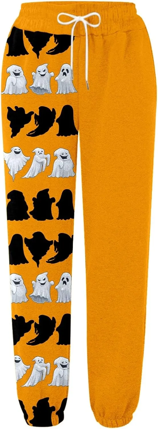 Loose Plus Size Sweatpants Pants Workout High Waisted Yoga Pants with Pockets Halloween Casual Women Halloween