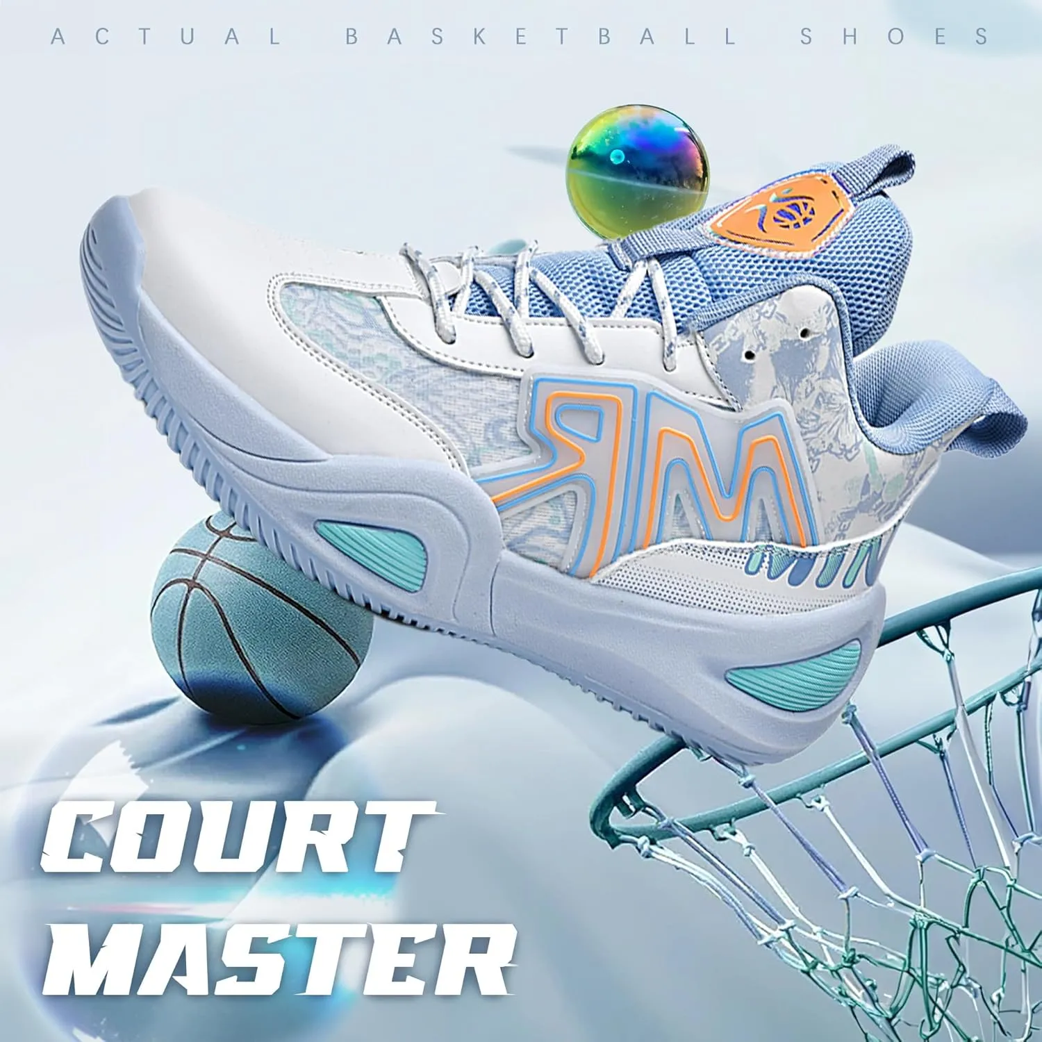 Men's Basketball Shoes Fashionable Breathable Anti Slip Sports Shoes Outdoor Running Fitness Training Shoes