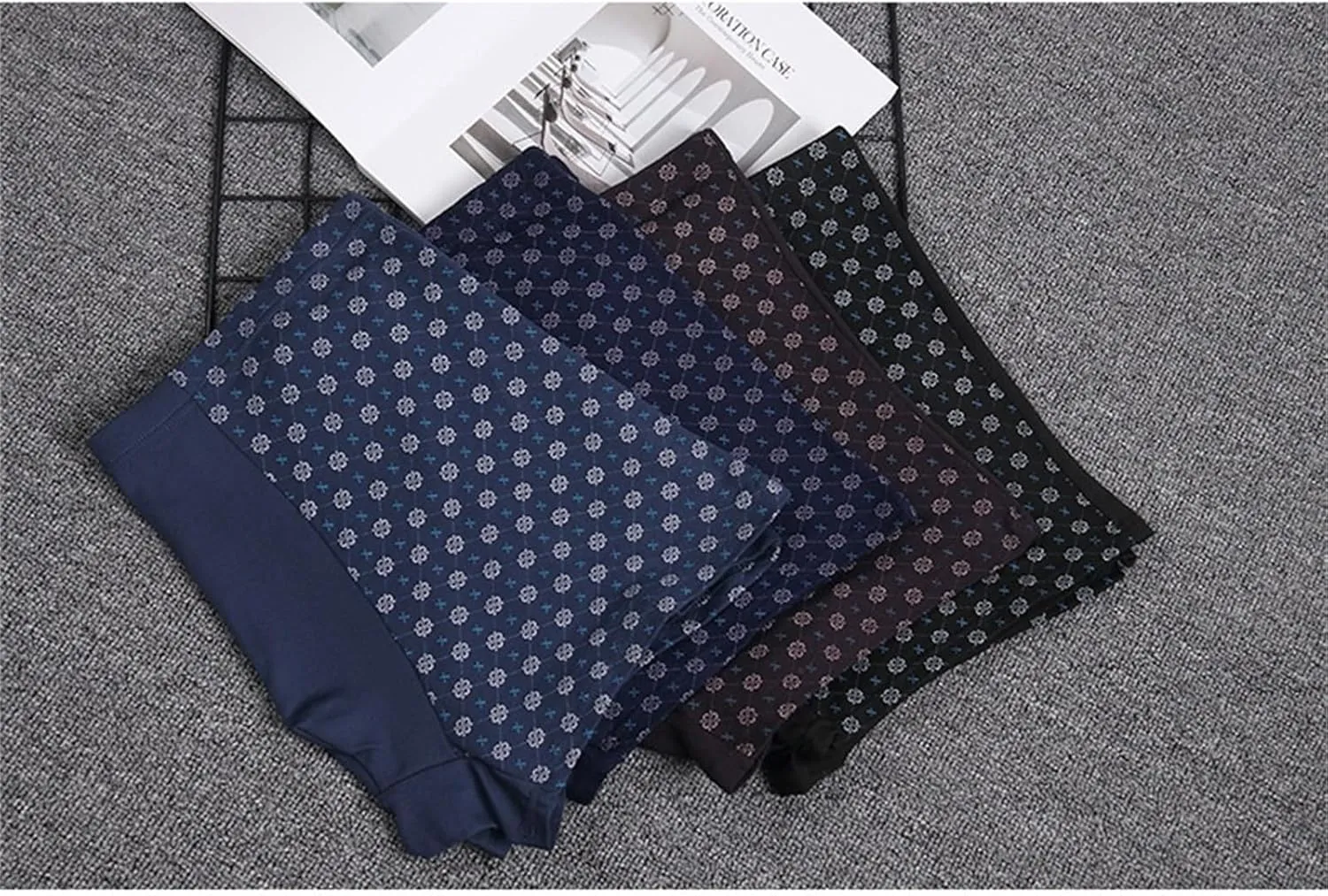 Men's Boxer Briefs Loose Fit Breathable Comfort Soft Underwear Plus Size Seamless Underwear Dot Print