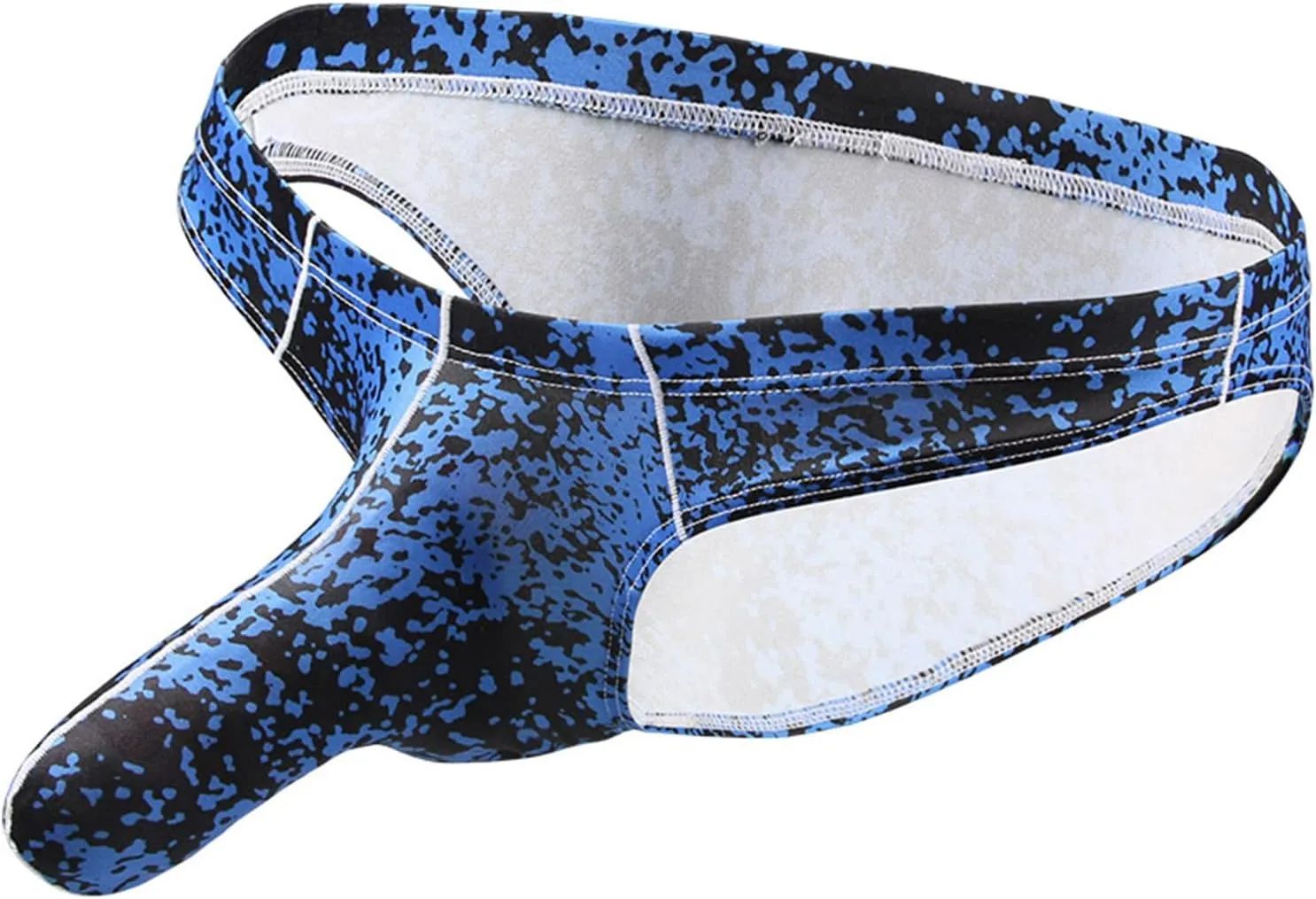 Men's Bulge Briefs Sexy Low Rise Pouch Bikini Underwear Print Long Pouch Elephant Pants