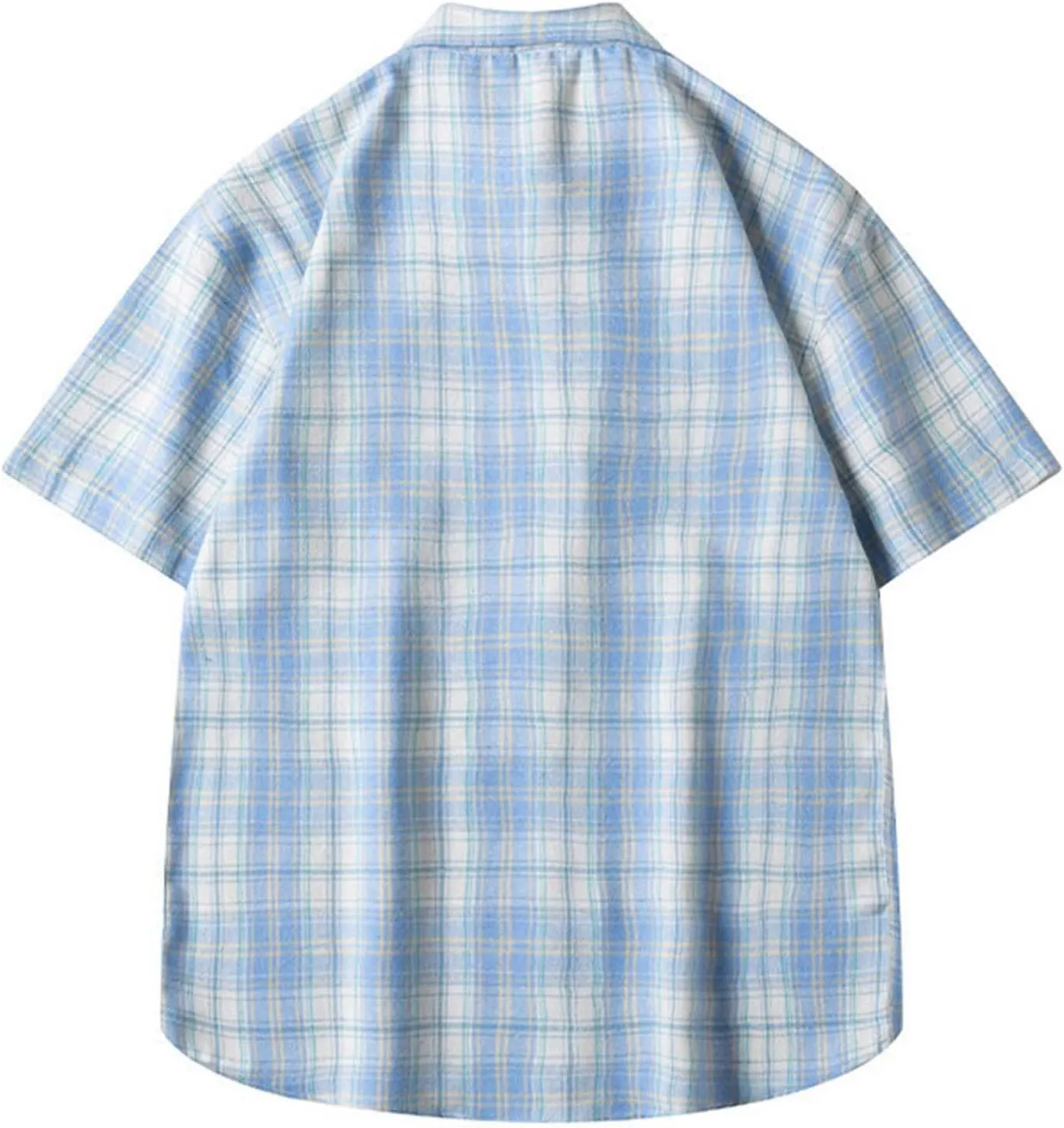 Mens Button Down Shirts Summer Short Sleeve Hawaiian Tops with Pockets Beach Lapel Collar Button Up Vacation Travel Tops