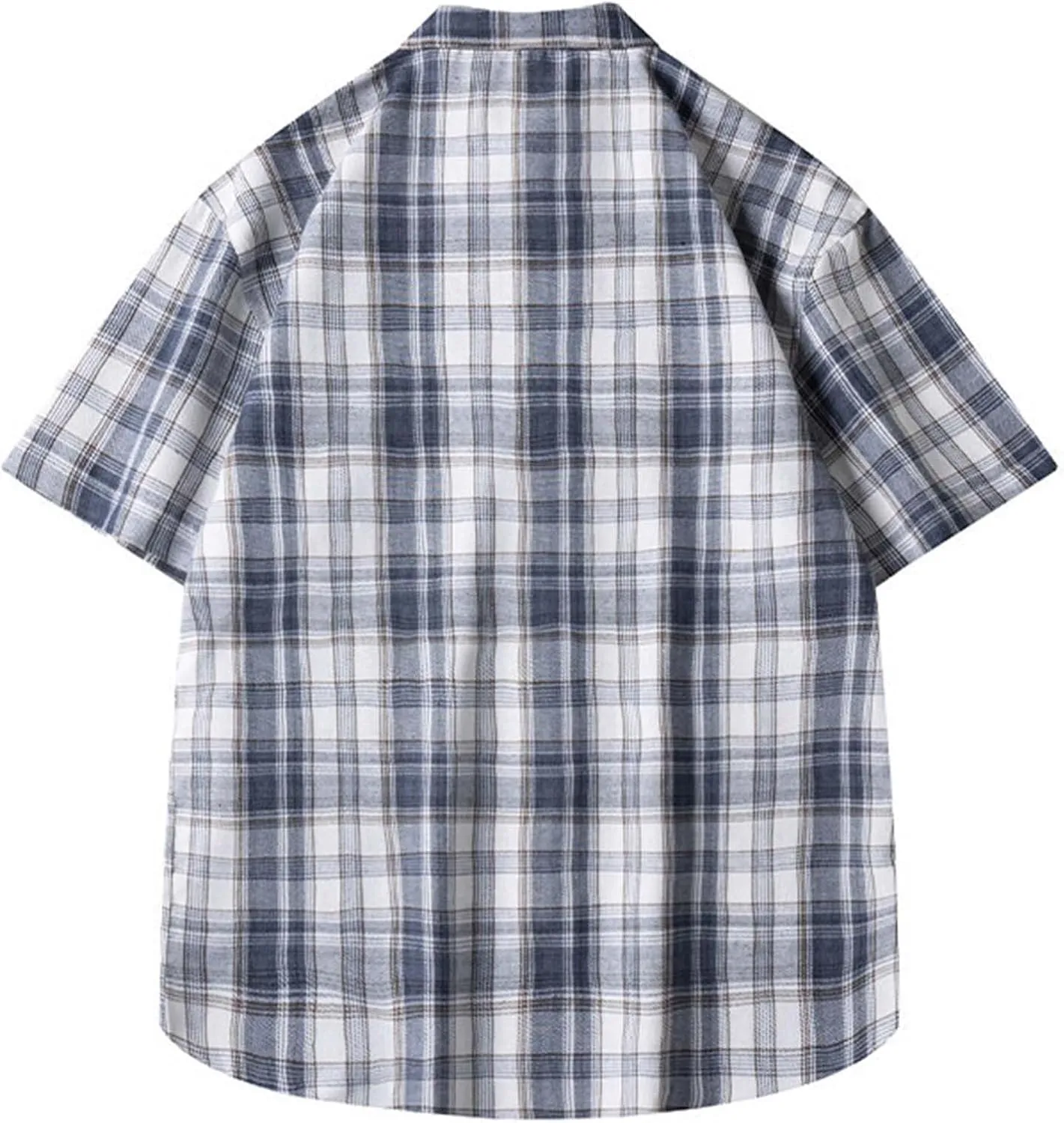 Mens Button Down Shirts Summer Short Sleeve Hawaiian Tops with Pockets Beach Lapel Collar Button Up Vacation Travel Tops