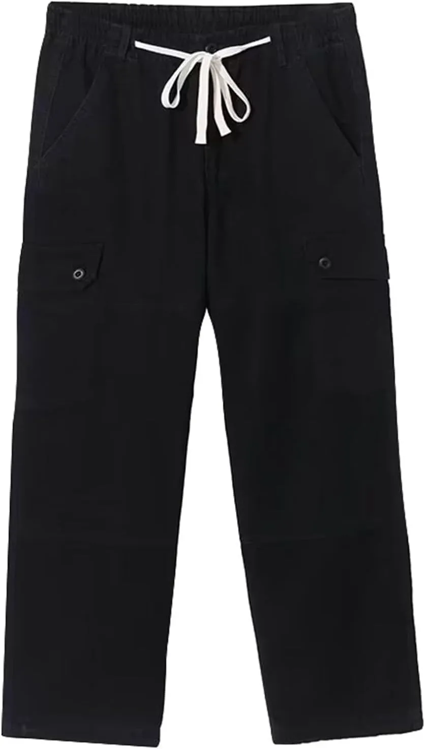 Men's Cargo Jogger Pants Slim Fit Tactical Pants with Zipper Pockets Casual Trousers Stretch Sweatpant Men's Cargo Work Pant