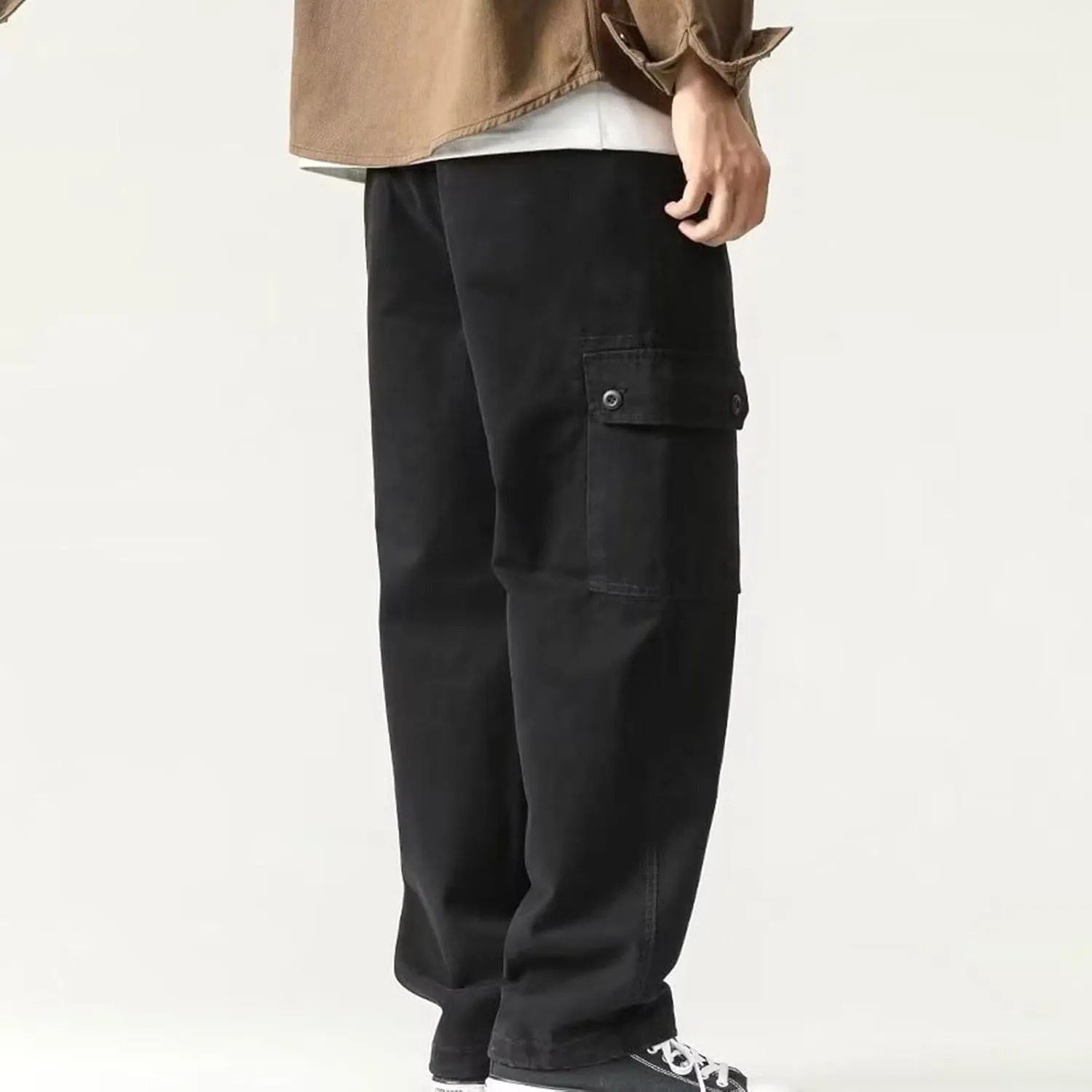 Men's Cargo Jogger Pants Slim Fit Tactical Pants with Zipper Pockets Casual Trousers Stretch Sweatpant Men's Cargo Work Pant