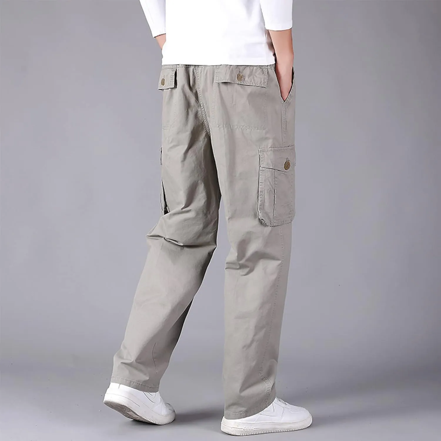 Mens Cargo Pants Casual Hiking Pants Joggers Athletic Pants Cotton Loose Straight Sweatpants for Men Cargo Hiking Trousers