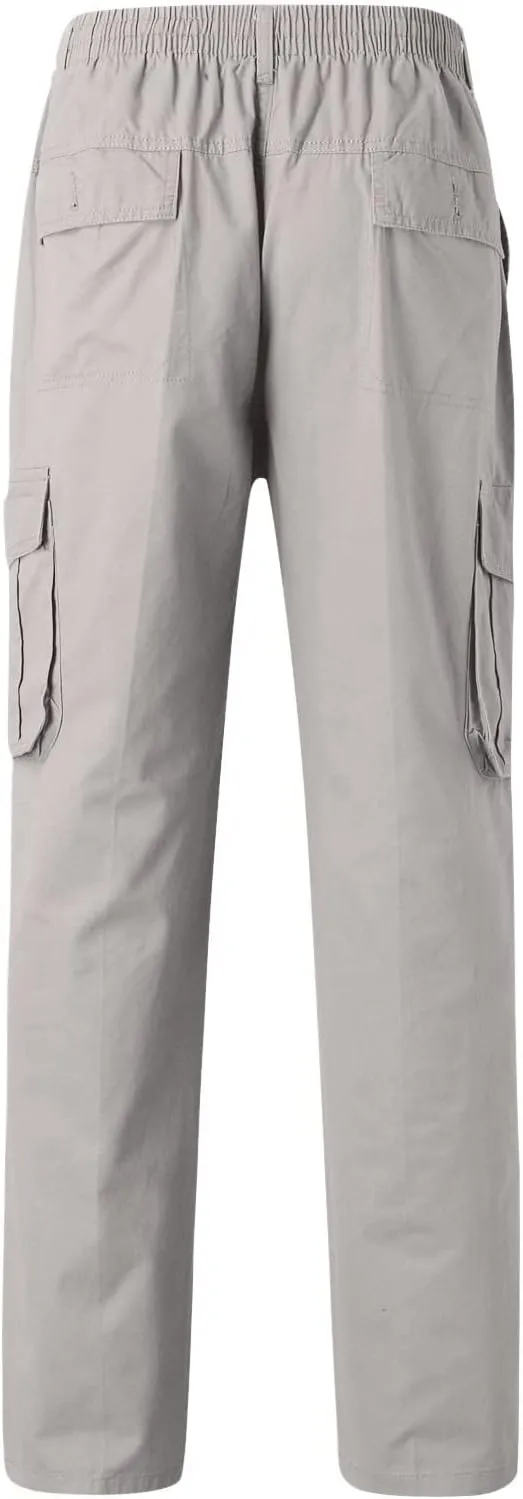 Mens Cargo Pants Casual Hiking Pants Joggers Athletic Pants Cotton Loose Straight Sweatpants for Men Cargo Hiking Trousers